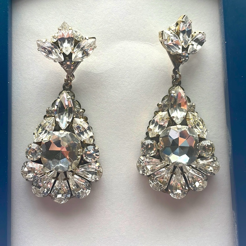Vintage style Handmade Bridal Crystal Earrings